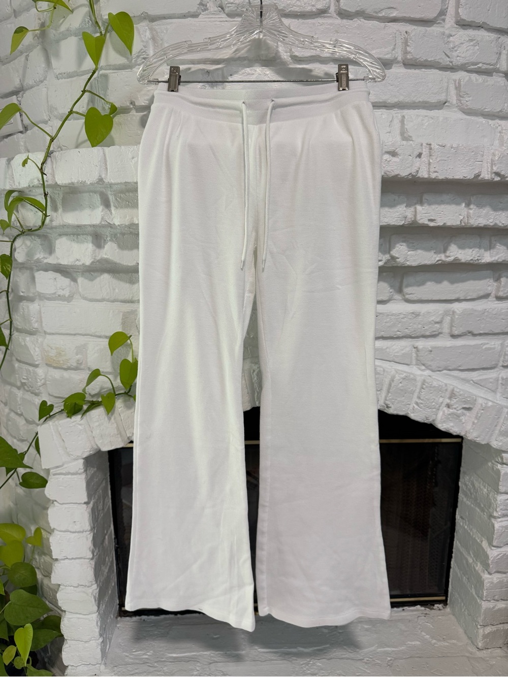 Sunday Best White Wide-Leg Drawstring Pants